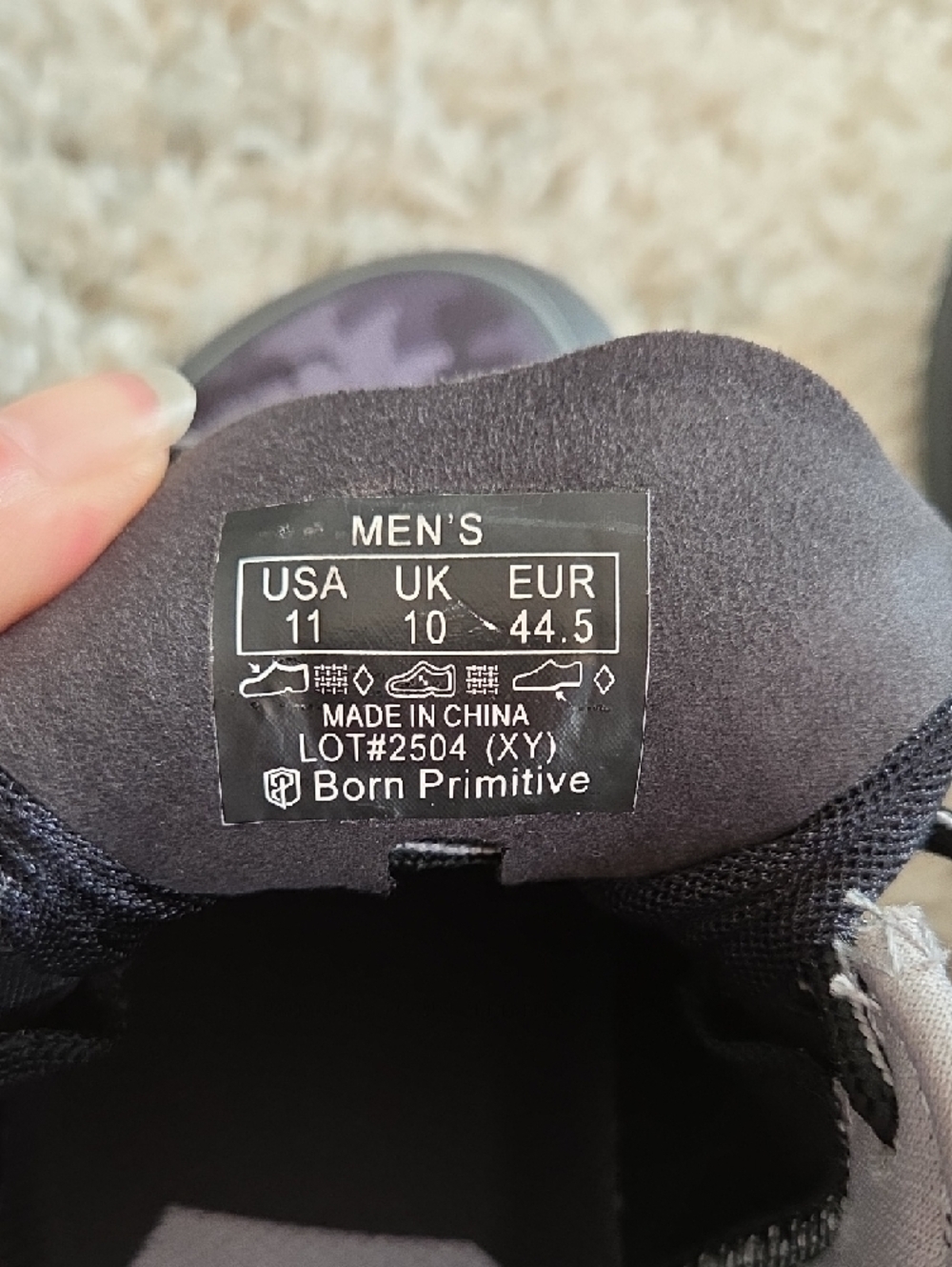 0Born Primitive Black and Gray Camo Athletic Shoes - Picture 2 of 4